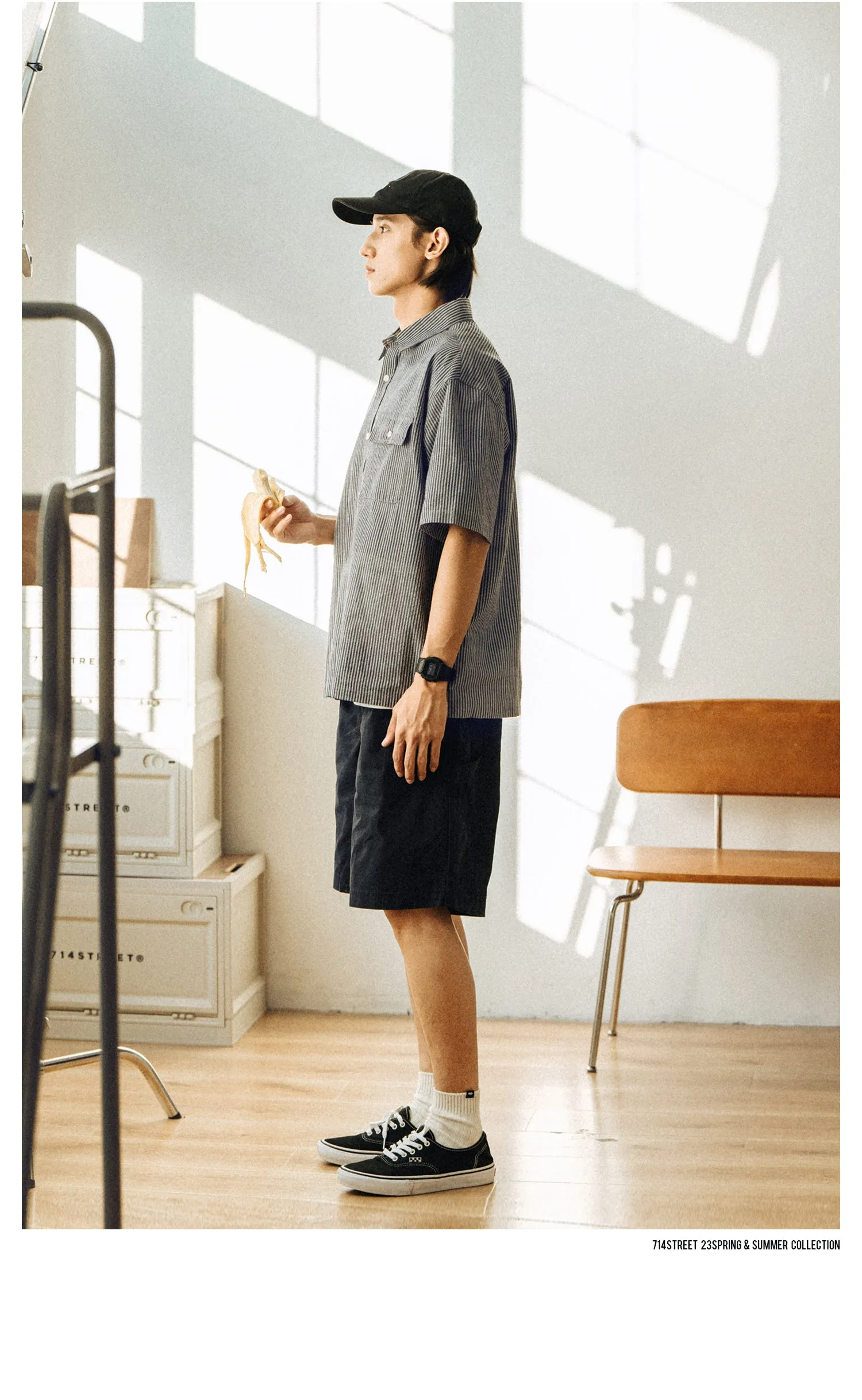 714street リラックスフィットストライプシャツ 714ST084
