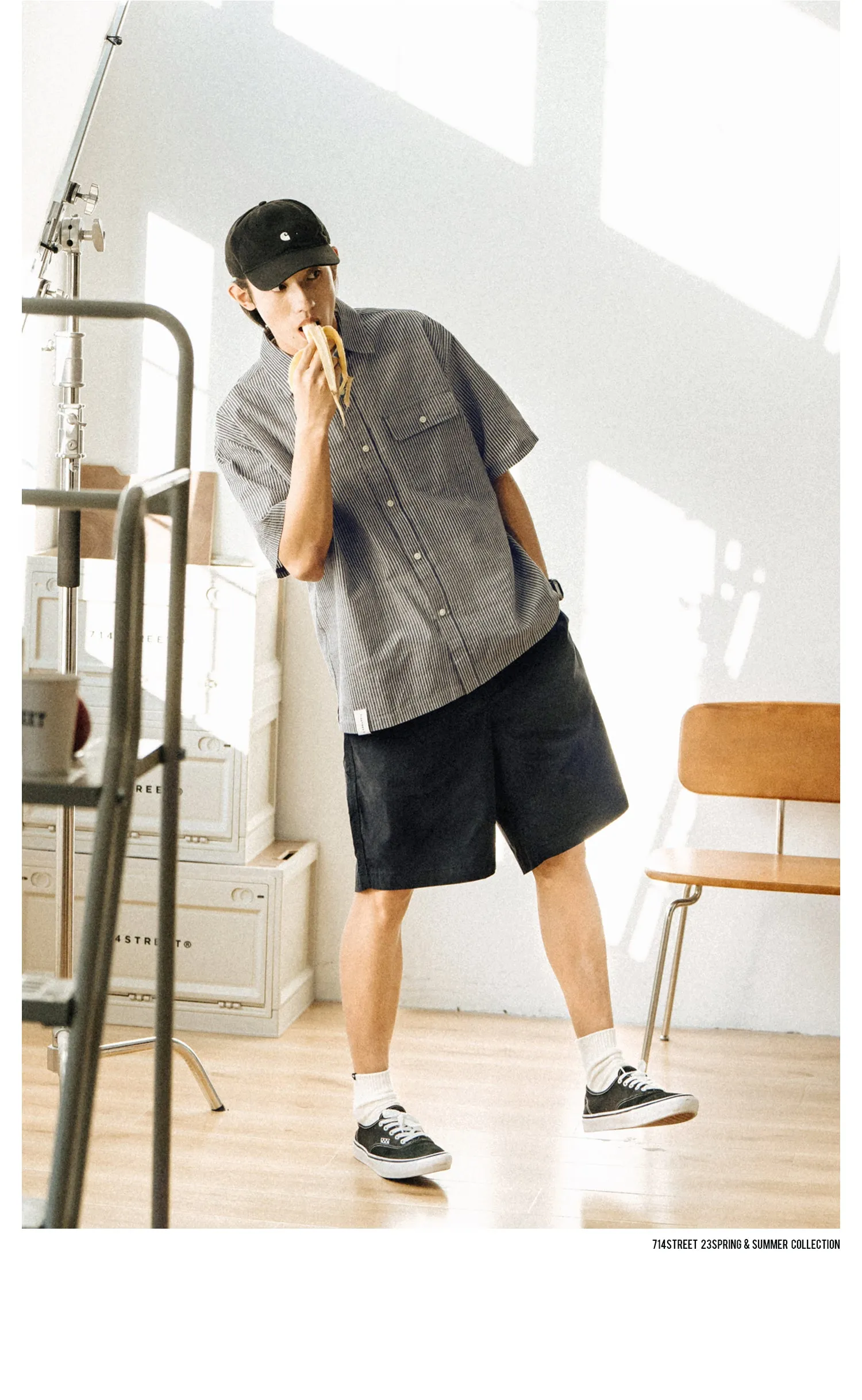 714street リラックスフィットストライプシャツ 714ST084