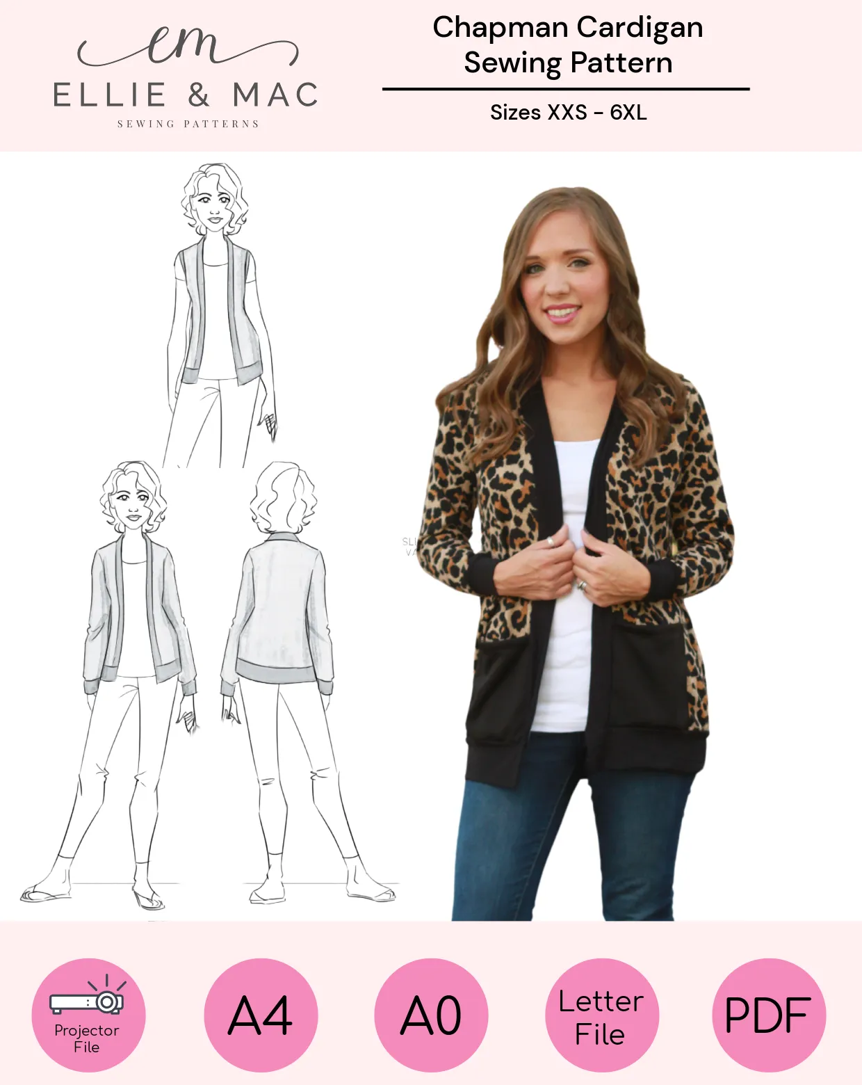 Adult Chapman Cardigan Pattern Curvy Fit