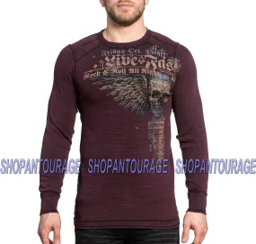 Affliction Rock Speed A19414 New Graphic Skull MMA Long Sleeve Reversible Thermal For Men