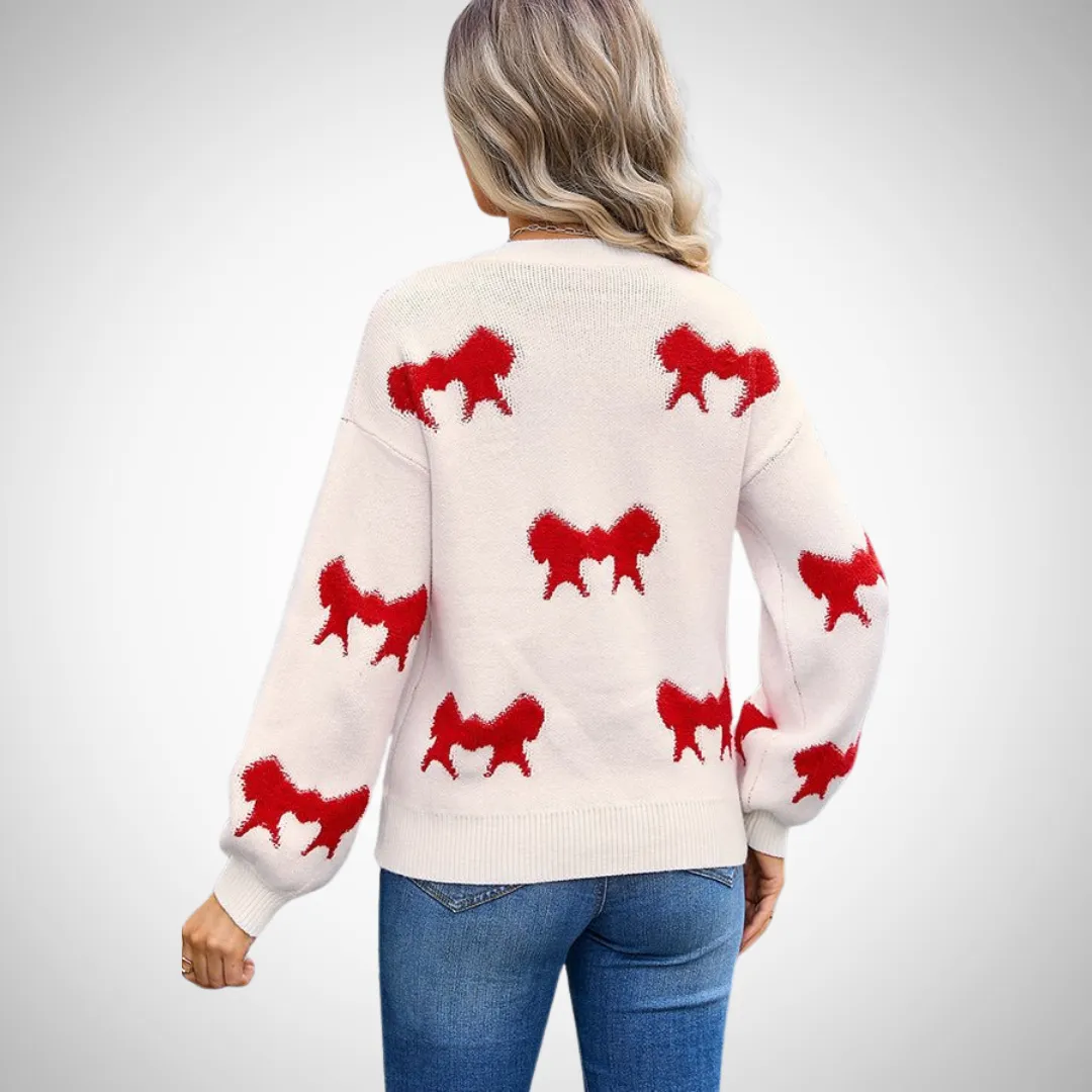 Amelie Playful Pink Patterned Sweater