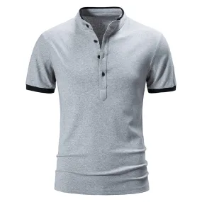 Angelo Ricci™ Cotton Short Sleeve Solid Color Polo Shirt