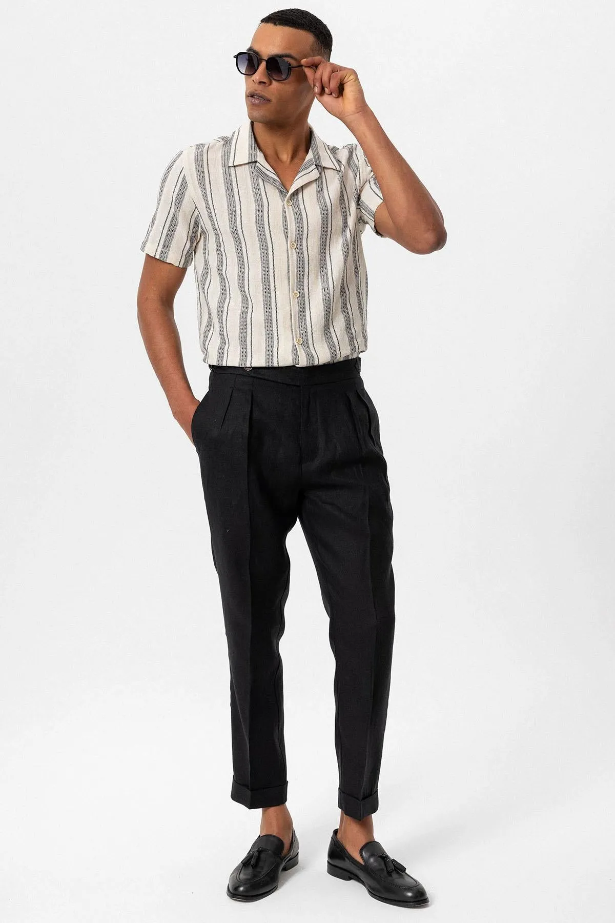 ANT Camp  Collar Striped Short Sleeve Men's Shirt - Túxpam de Rodríguez Cano