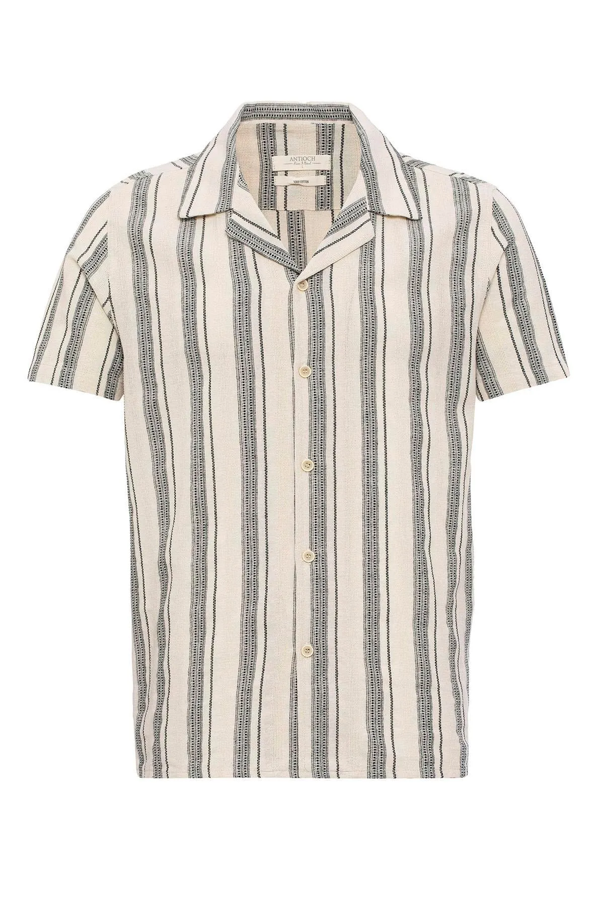 ANT Camp  Collar Striped Short Sleeve Men's Shirt - Túxpam de Rodríguez Cano