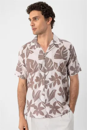 ANT Floral Patterned Top Collar Men's Shirt - Zimapan