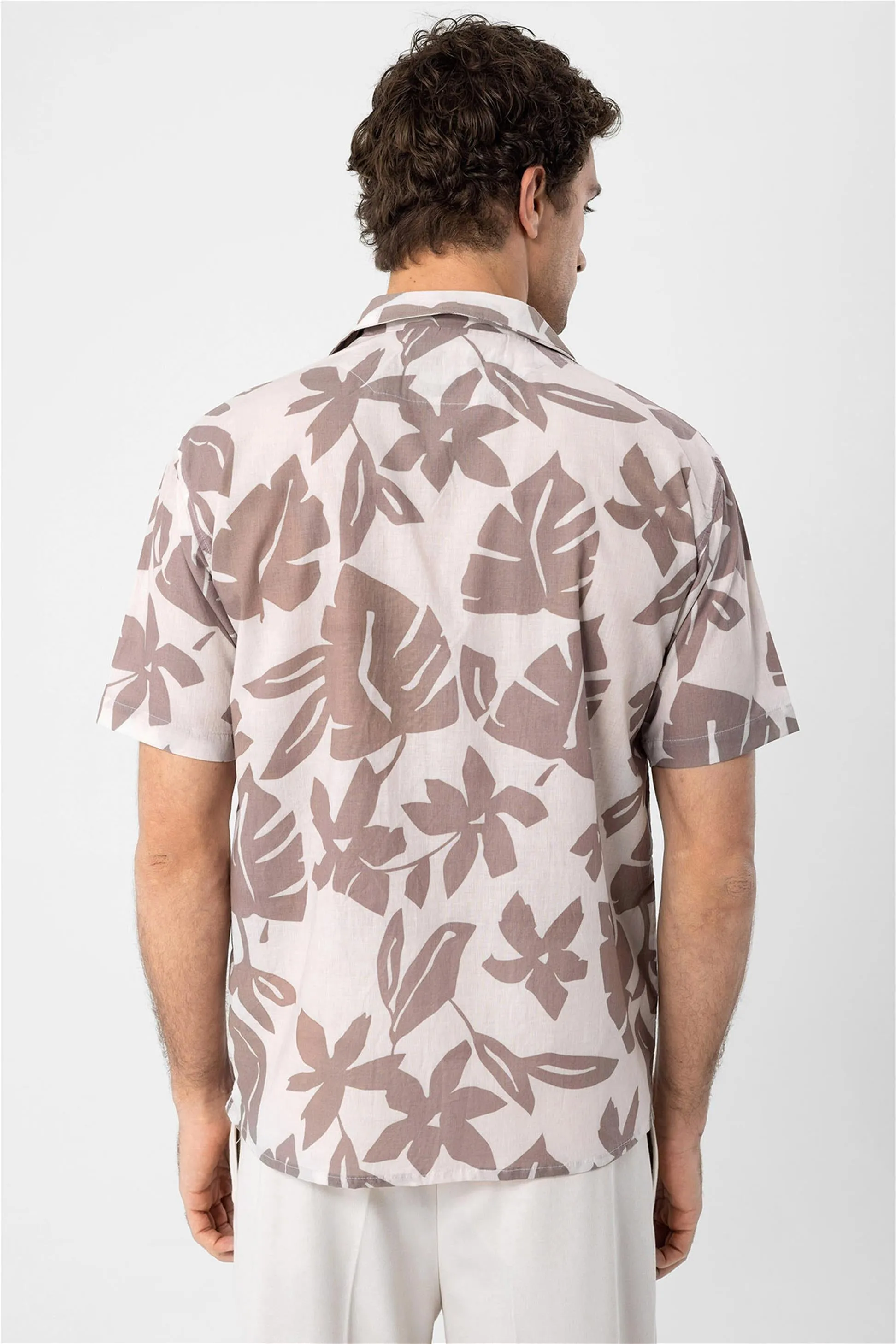 ANT Floral Patterned Top Collar Men's Shirt - Zimapan