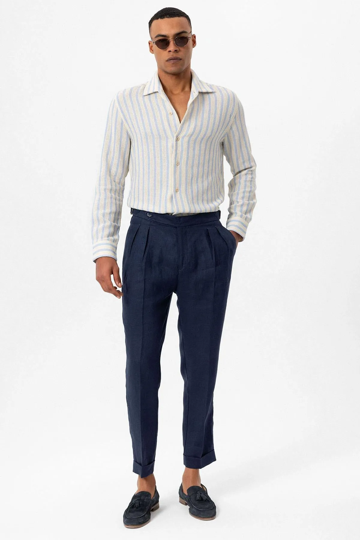 ANT Striped Knitted Long Sleeve Men's Shirt - Darwin
