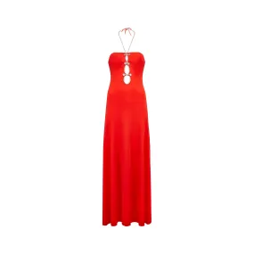 ARCHIVE - 1970s Loris Azzaro Red Keyhole Halterneck Dress