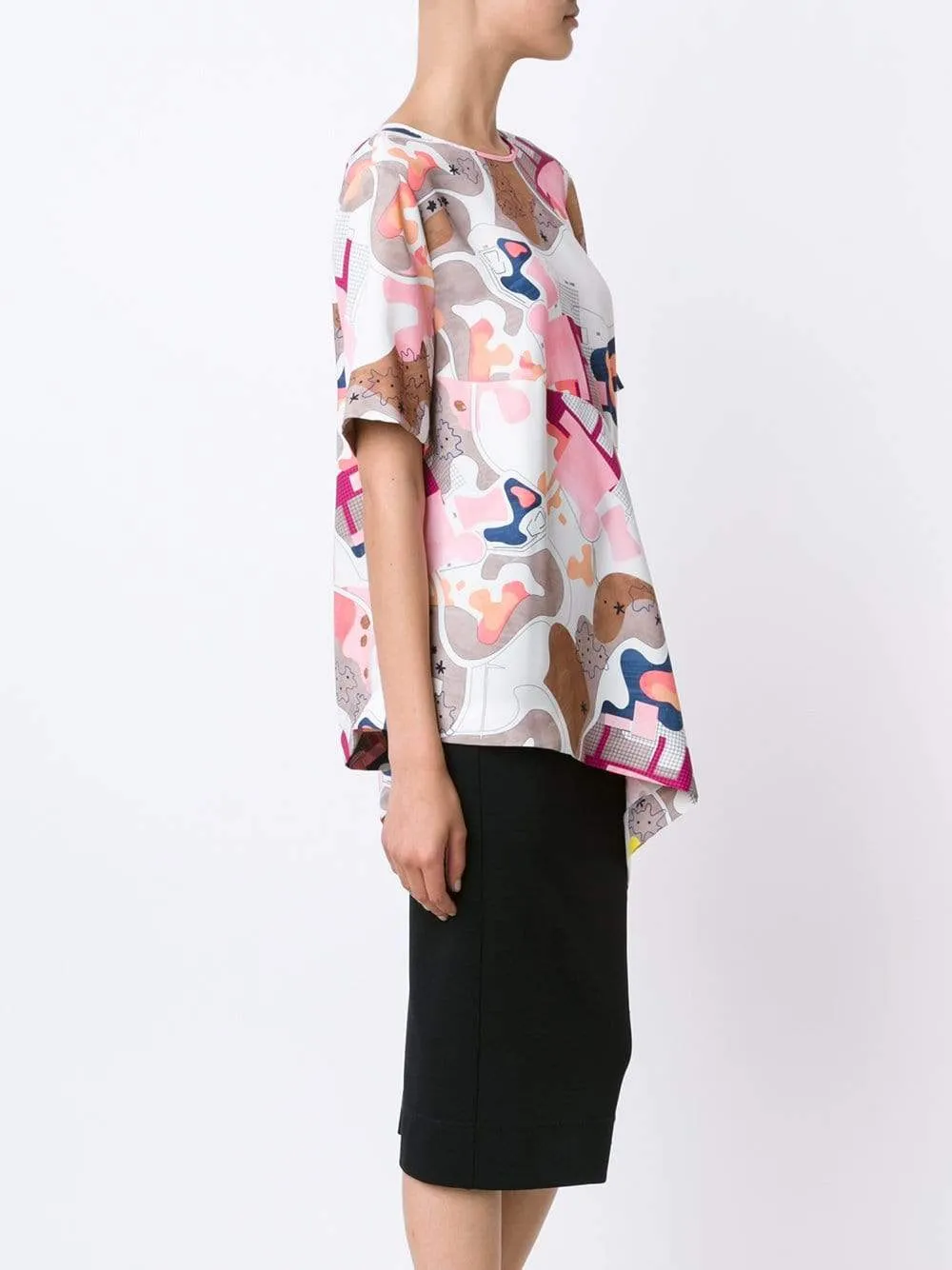 Asymmetrical Printed Top