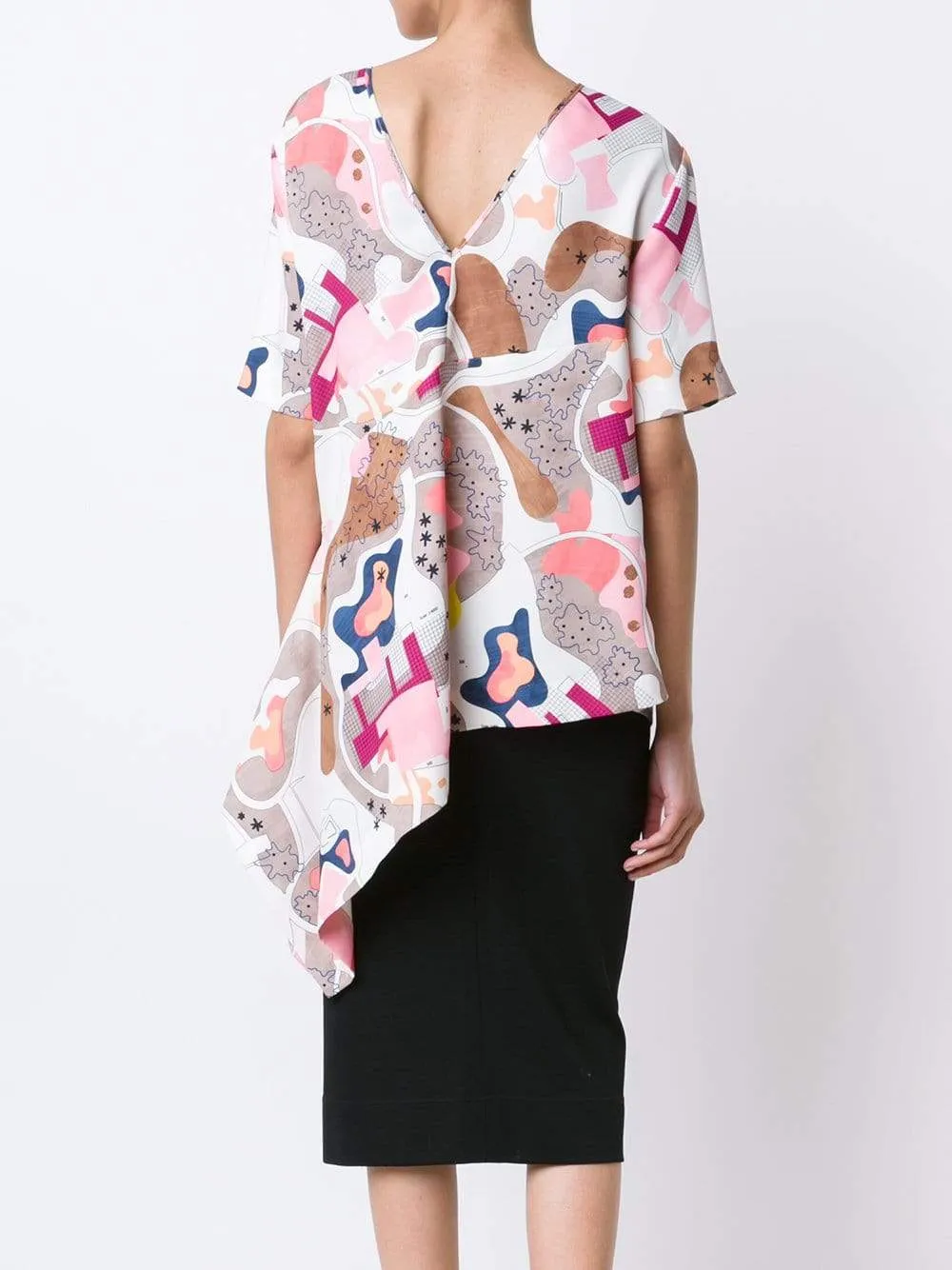 Asymmetrical Printed Top