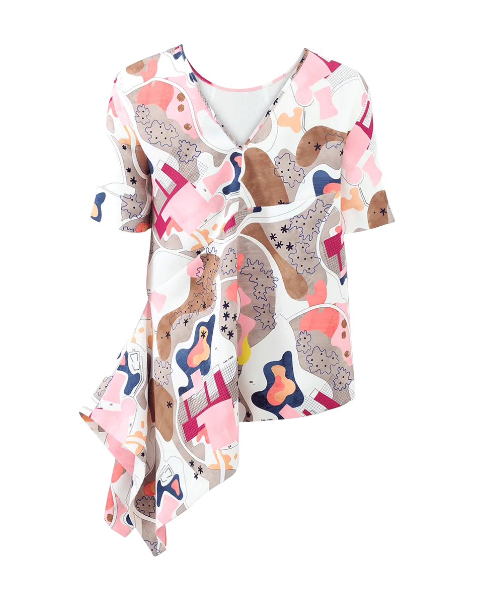 Asymmetrical Printed Top