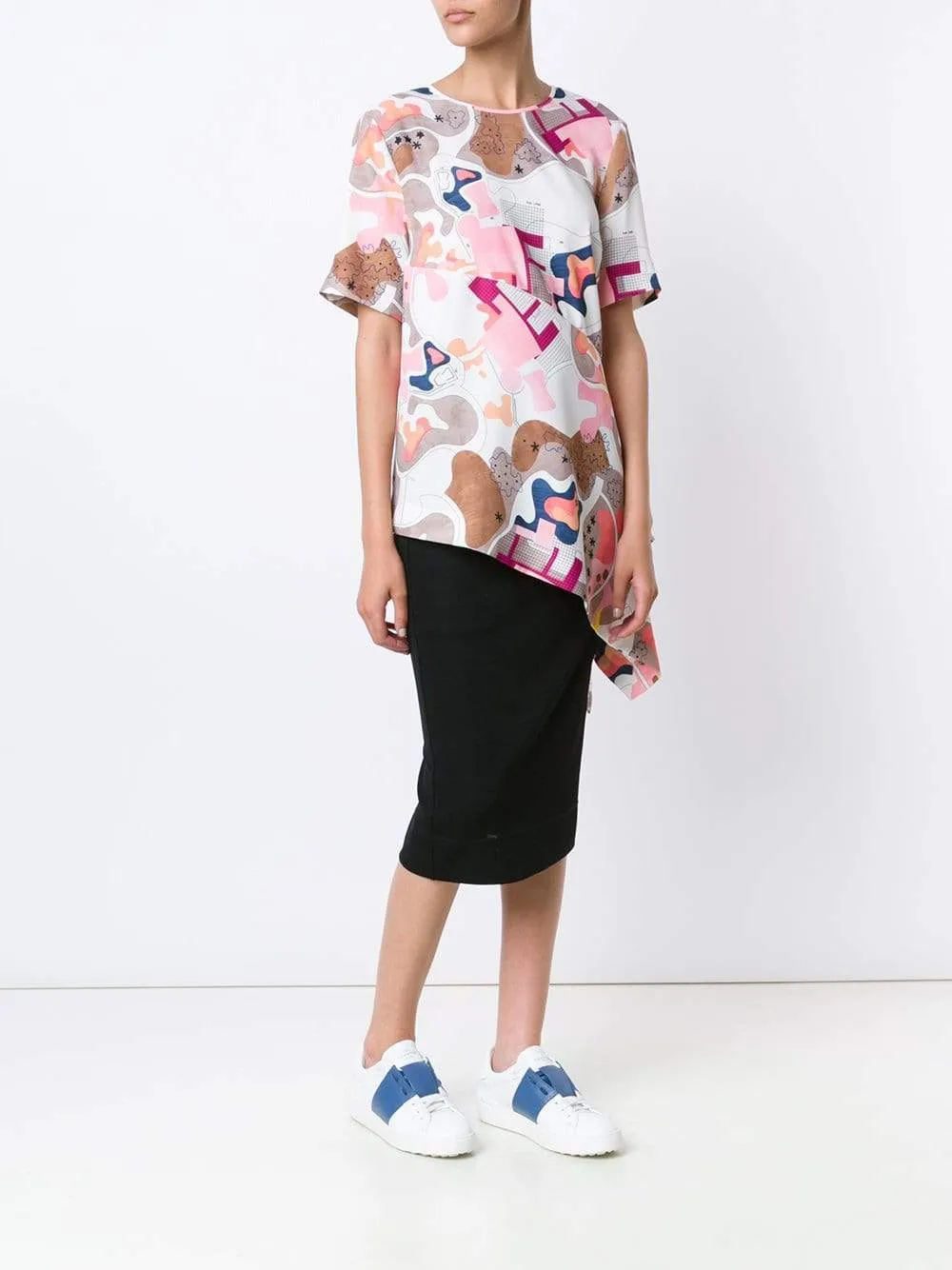 Asymmetrical Printed Top