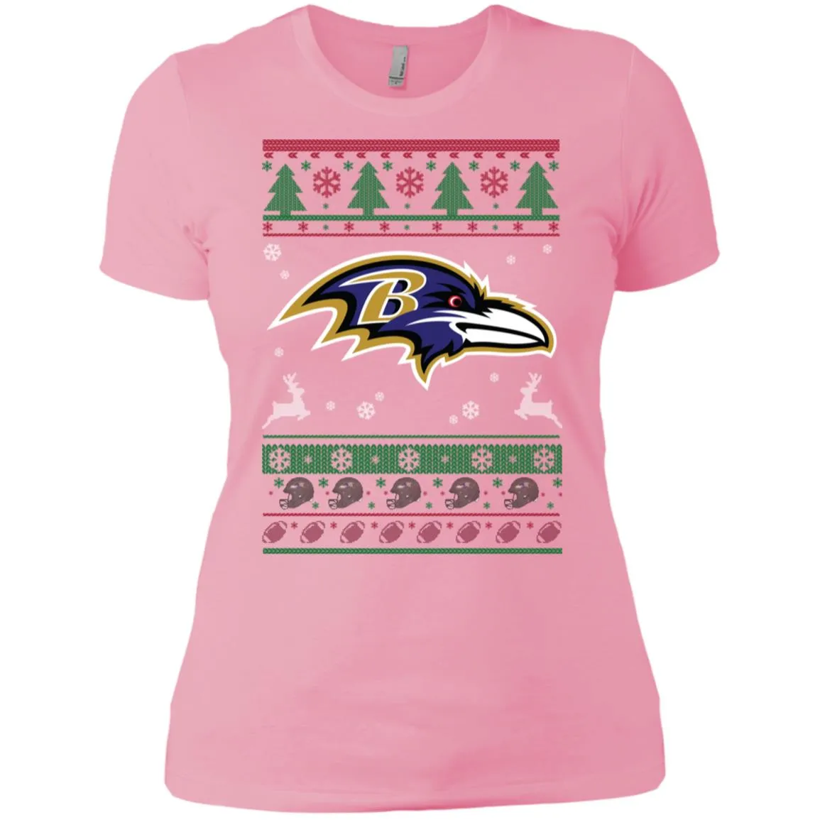 Baltimore Ravens Logo Football Teams Ugly Christmas Sweater Women T-Shirt