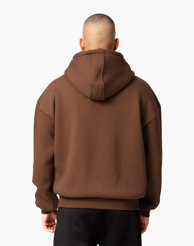 BASIC ZIP-HOODIE (COFFEE BROWN)