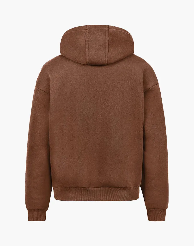 BASIC ZIP-HOODIE (COFFEE BROWN)