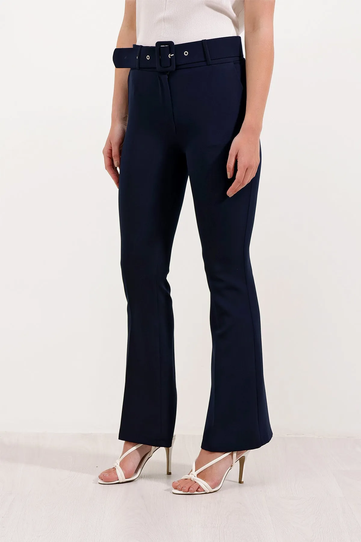 BGD Women Spanish Flared High-Waisted Pants - Navy - Avondale