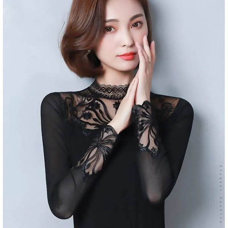 Black Hollow Out Blouse