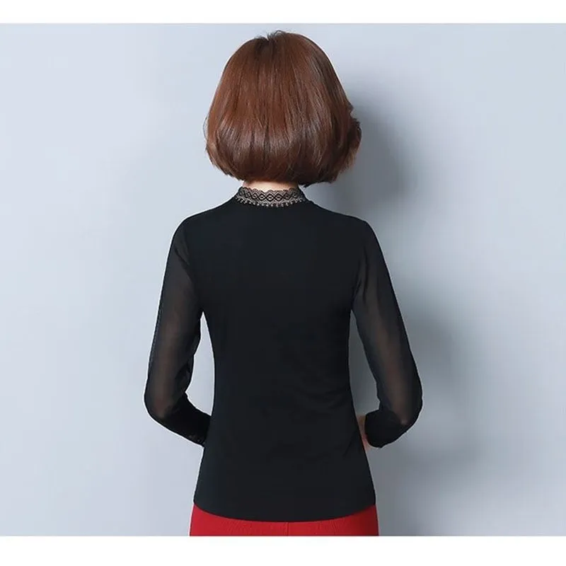 Black Hollow Out Blouse
