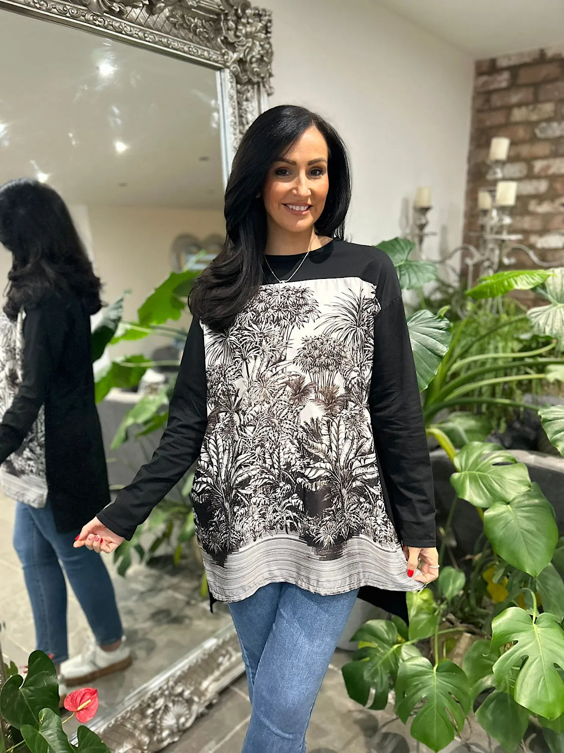 Black Rainforest Print Tunic Vienna