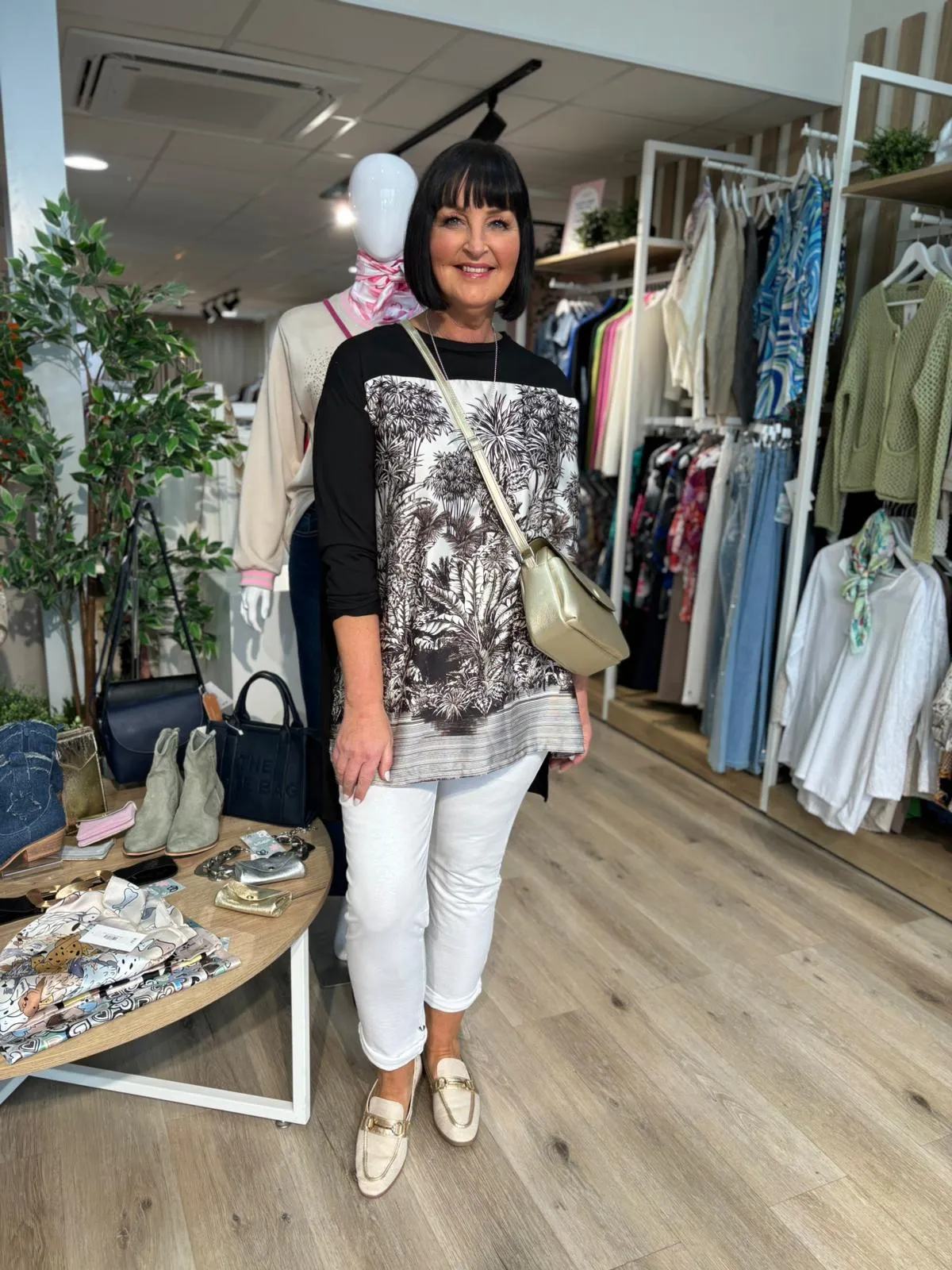 Black Rainforest Print Tunic Vienna
