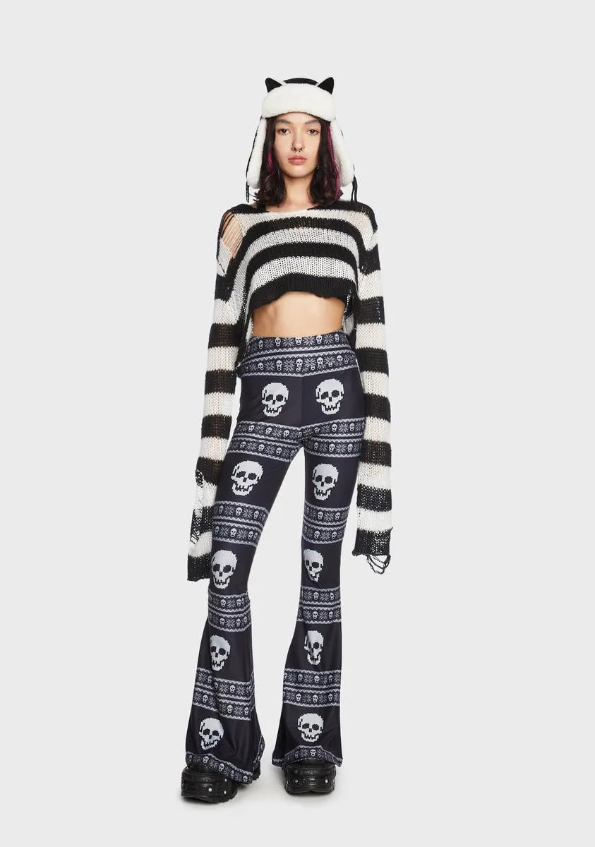 Black Skull Holiday Flare Pant Hellz Bellz