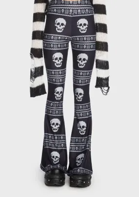 Black Skull Holiday Flare Pant Hellz Bellz