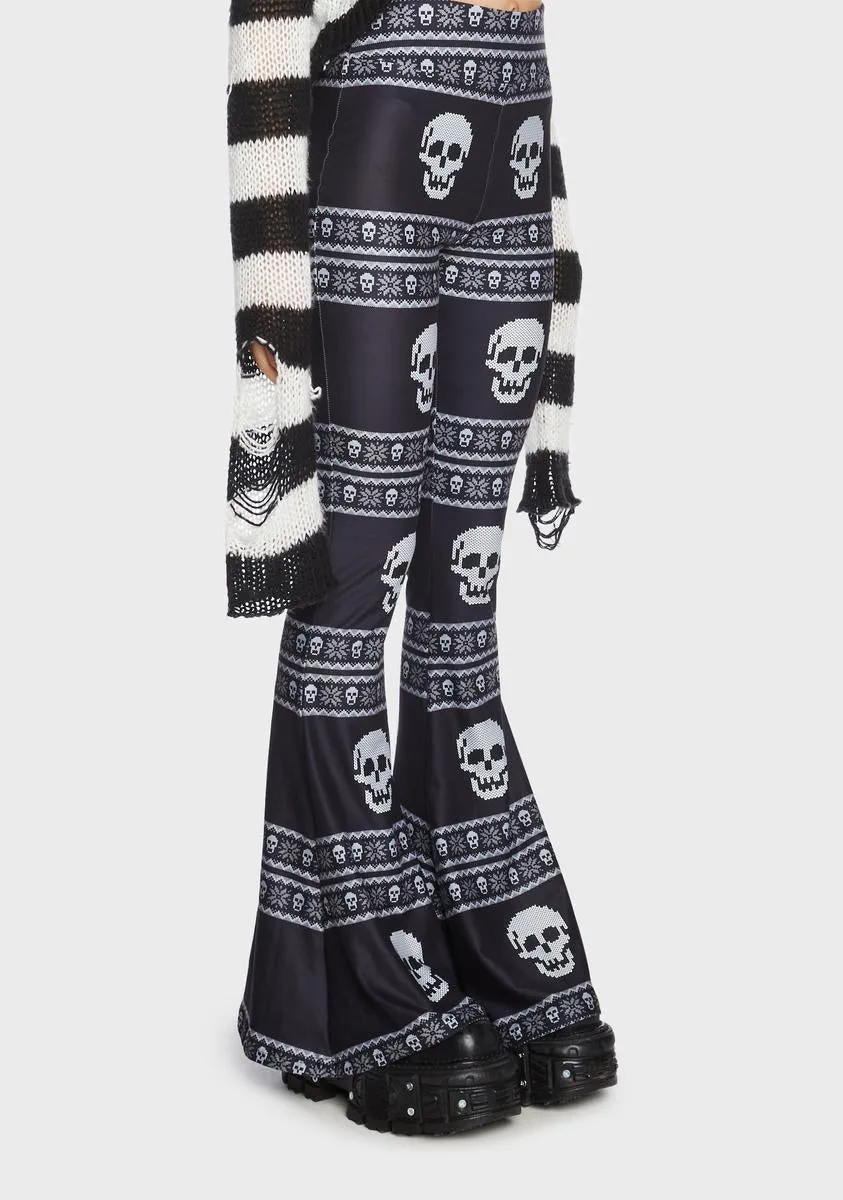 Black Skull Holiday Flare Pant Hellz Bellz