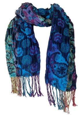 Blues Textured Dot Scarf