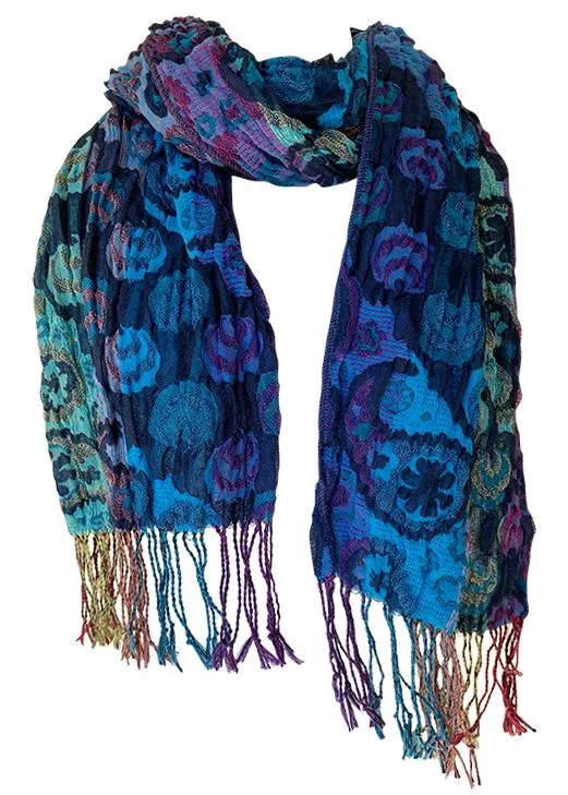Blues Textured Dot Scarf