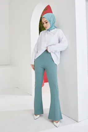 BNG Women Spanish Flared Fabric Pants Mint - Clermont