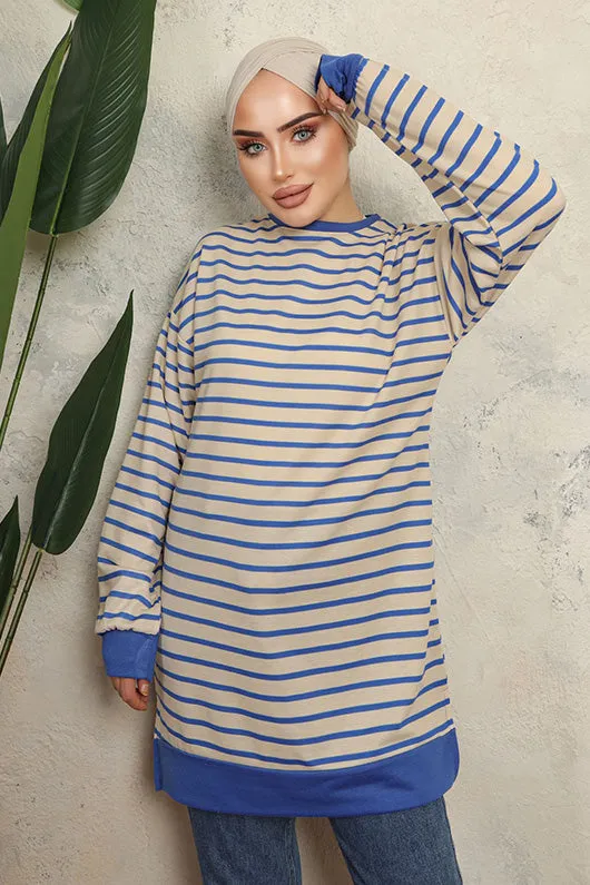 BNG Women Striped Two Thread Tunic Cornflower Blue - Clermont