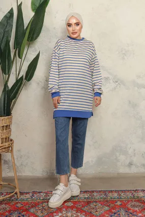 BNG Women Striped Two Thread Tunic Cornflower Blue - Clermont