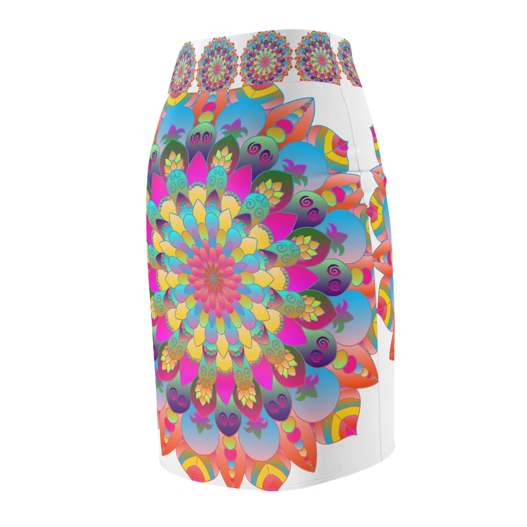Boho Chic Mandala Pencil Skirt