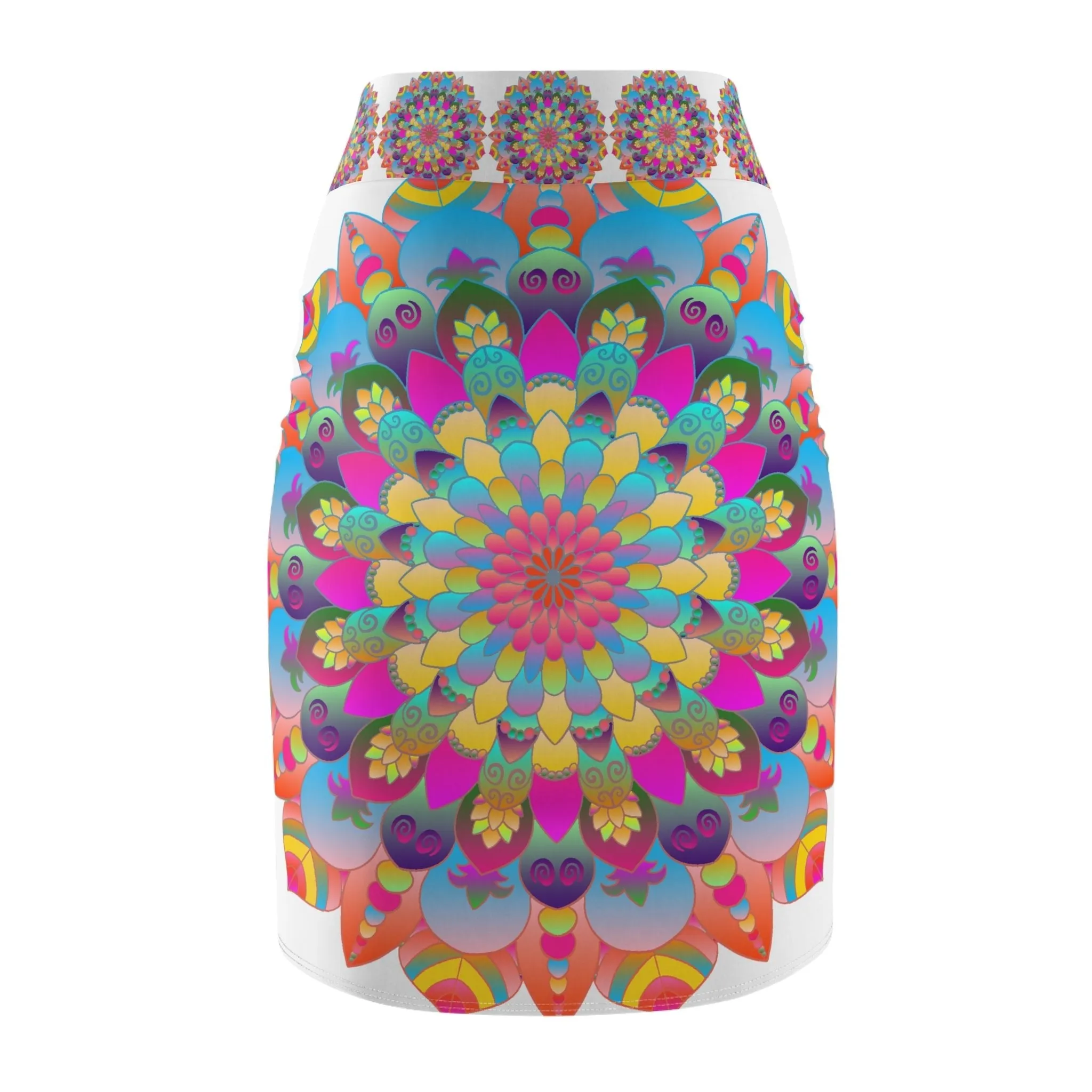 Boho Chic Mandala Pencil Skirt