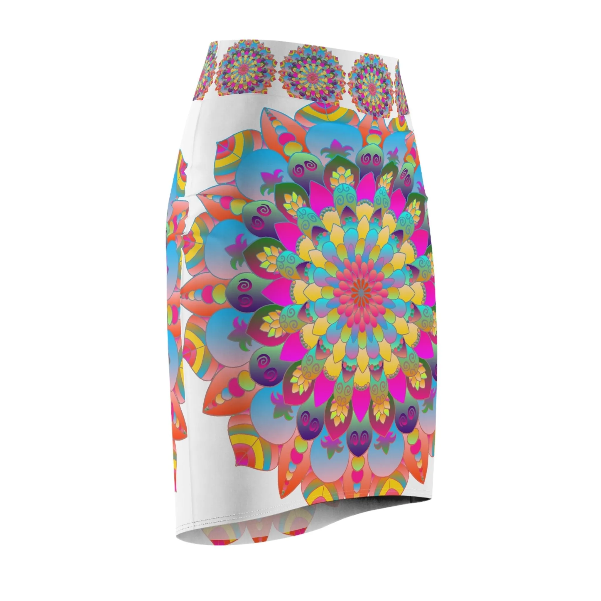 Boho Chic Mandala Pencil Skirt