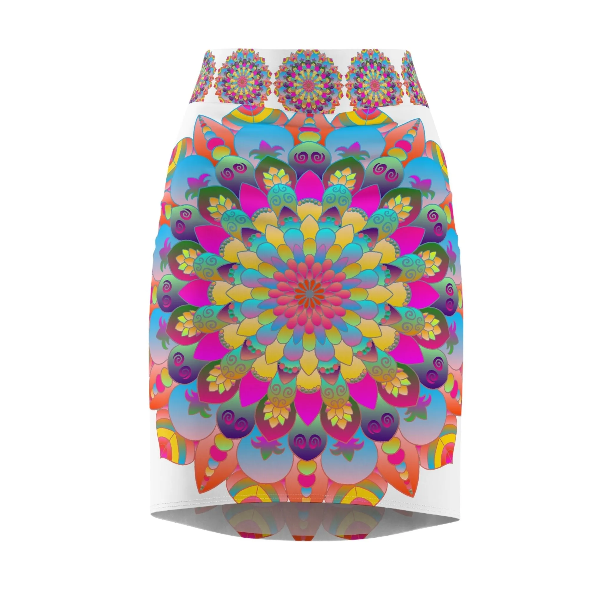 Boho Chic Mandala Pencil Skirt