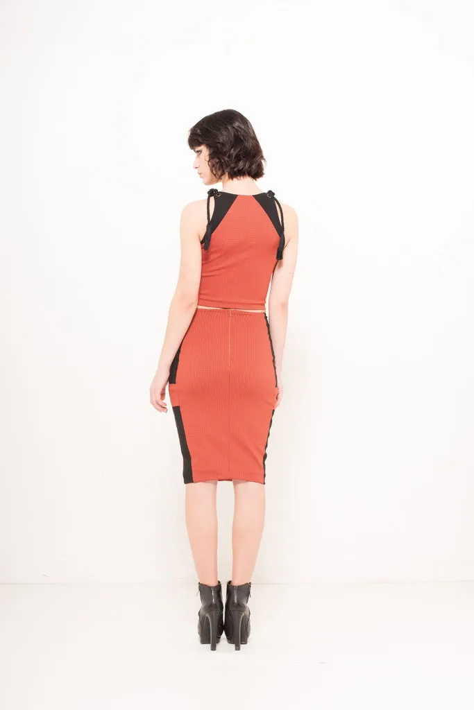 Broken Line Pencil Skirt
