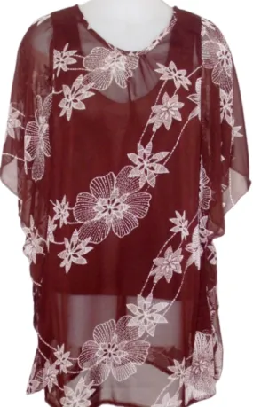 Brown Floral Kaftan