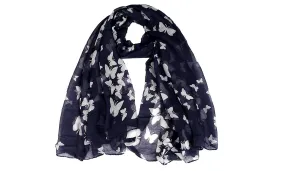 Butterfly Print Women Long Necklace Scarfs