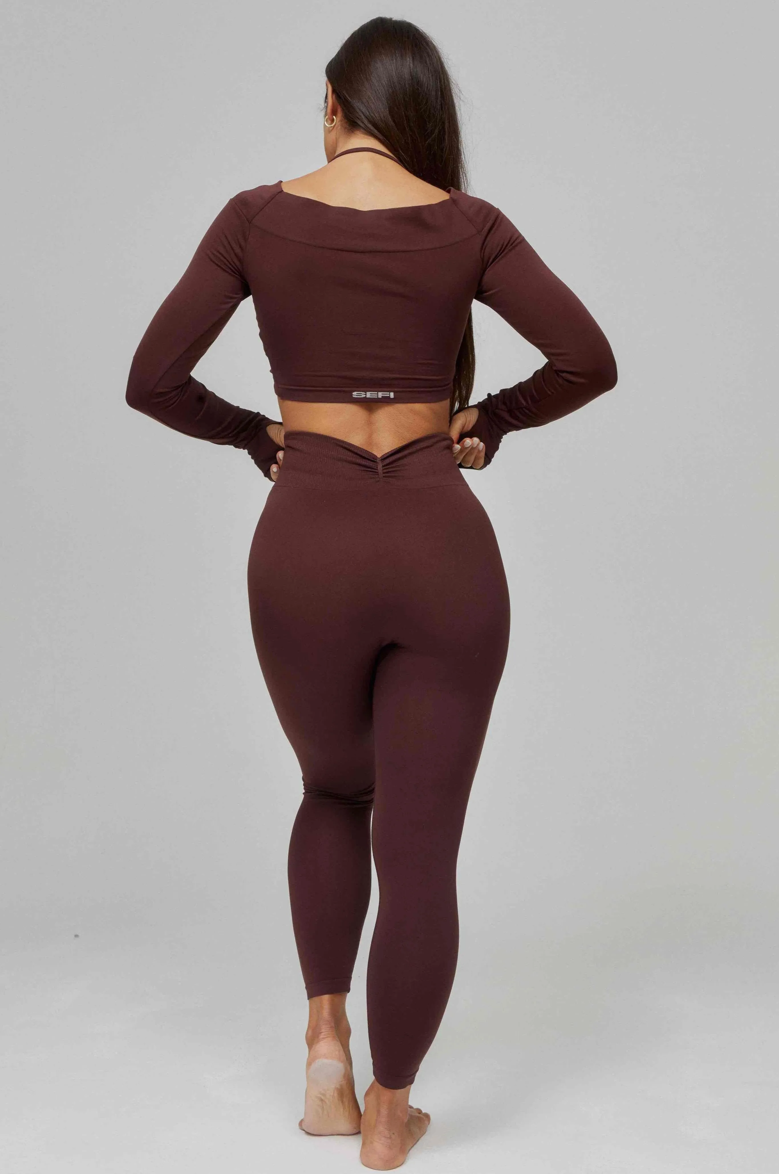 Butterluxe Ruched Waist Leggings Full Length - Bitter Chocolate