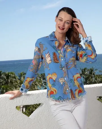 Cape Cod Tunic-Blue Dragons