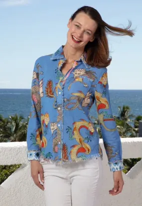 Cape Cod Tunic-Blue Dragons