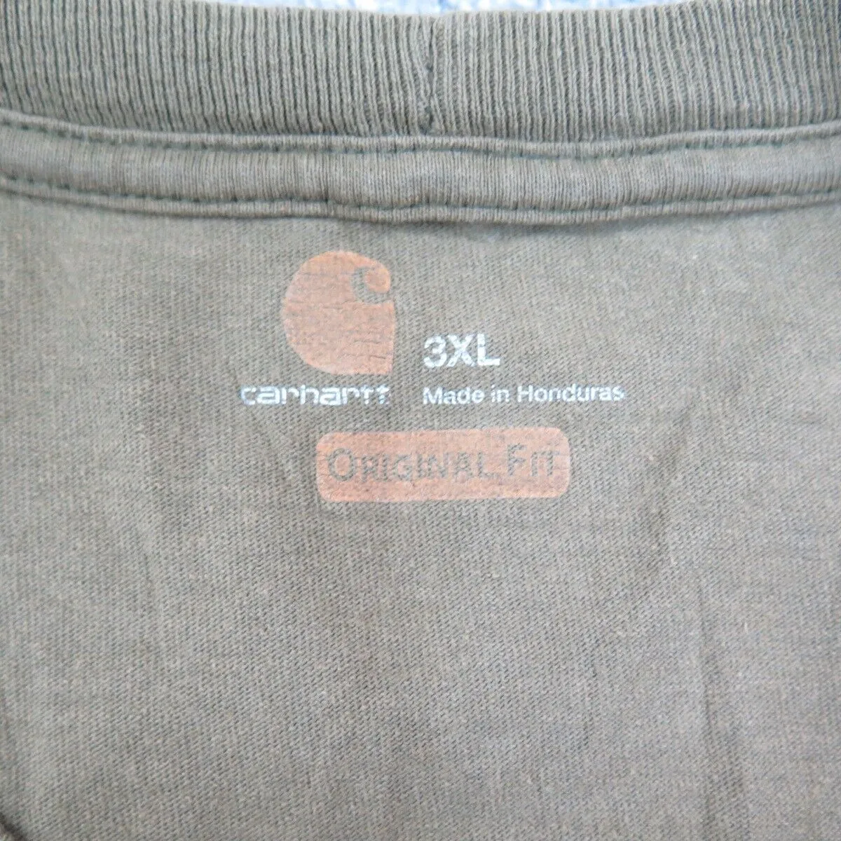 Carhartt Shirt Mens 3XL Green Crew Neck Tee Short Sleeve Original Fit Casual