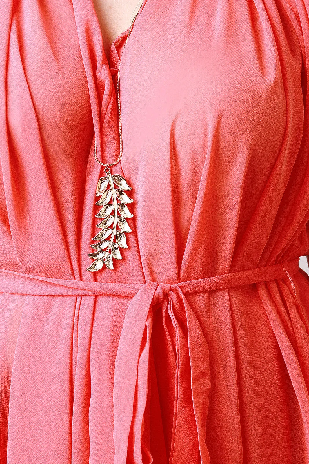 Chiffon Sleeveless Sharkbite Tie Waist Tunic Top