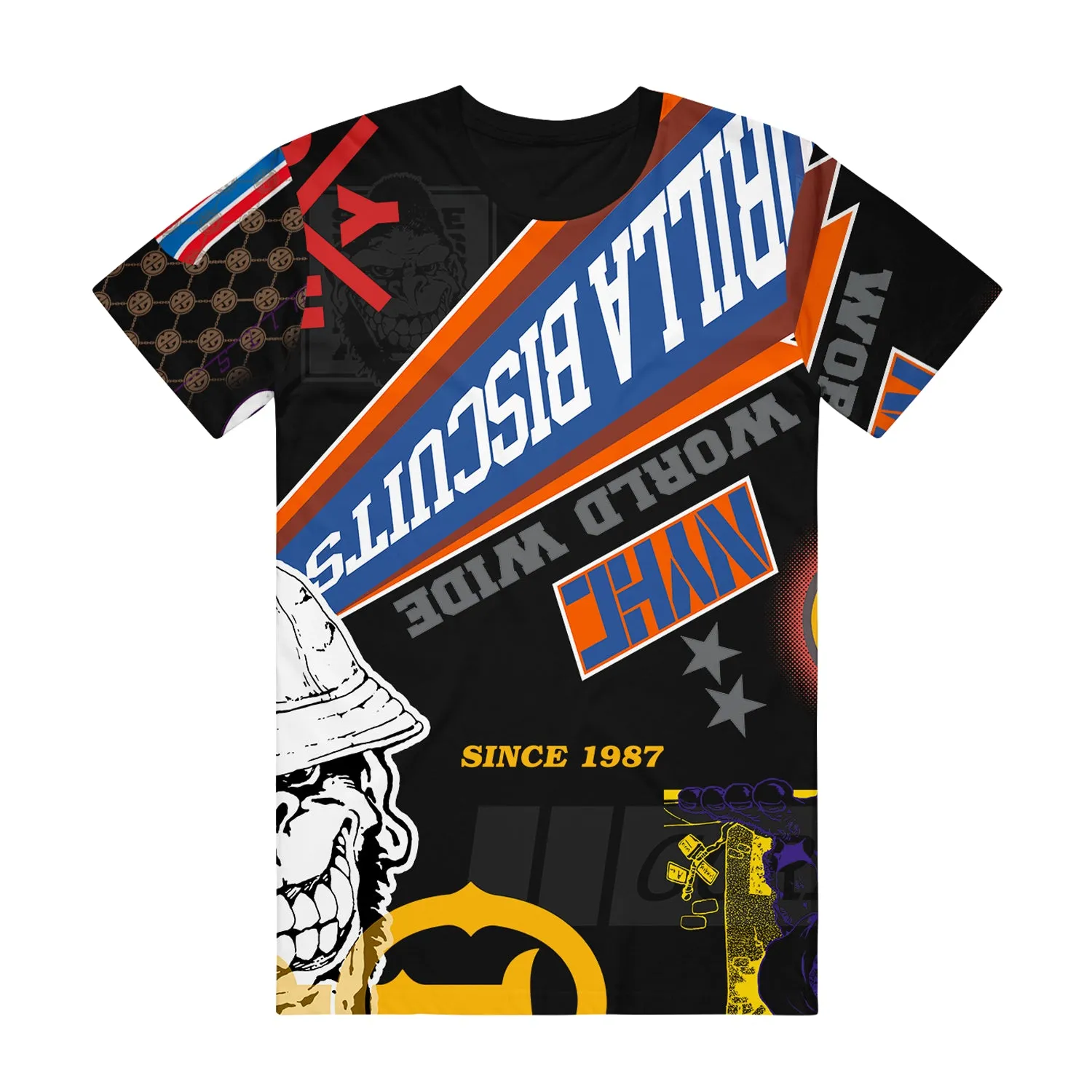 Collage All-Over-Print Black T-Shirt