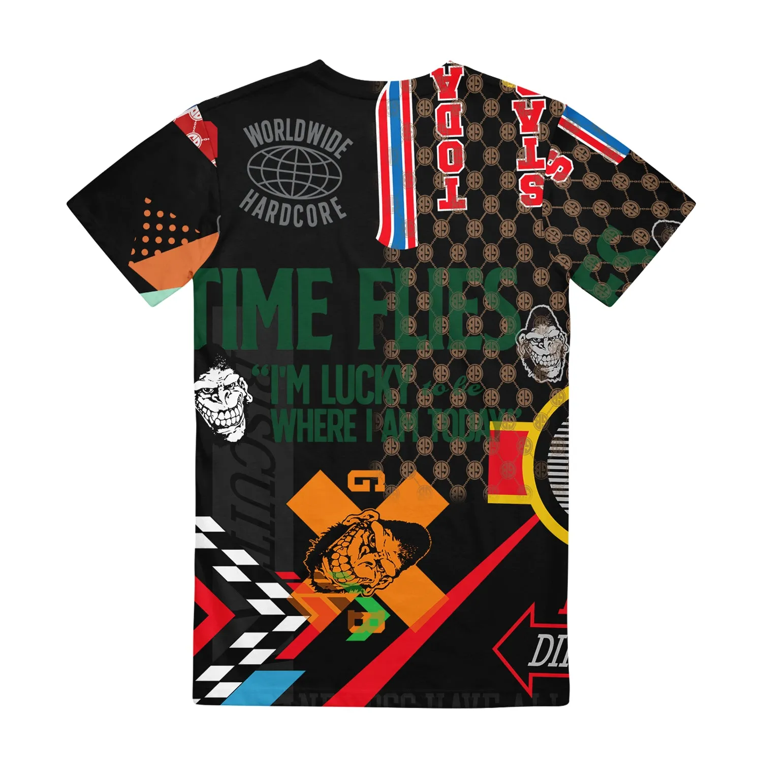 Collage All-Over-Print Black T-Shirt