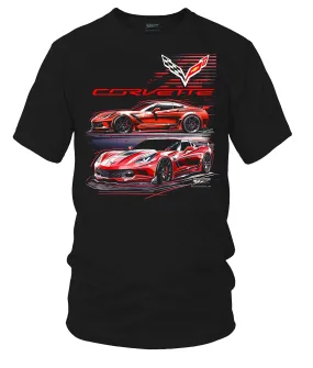 Corvette c7 Red Prototype - Corvette C7 Stylized logo shirt