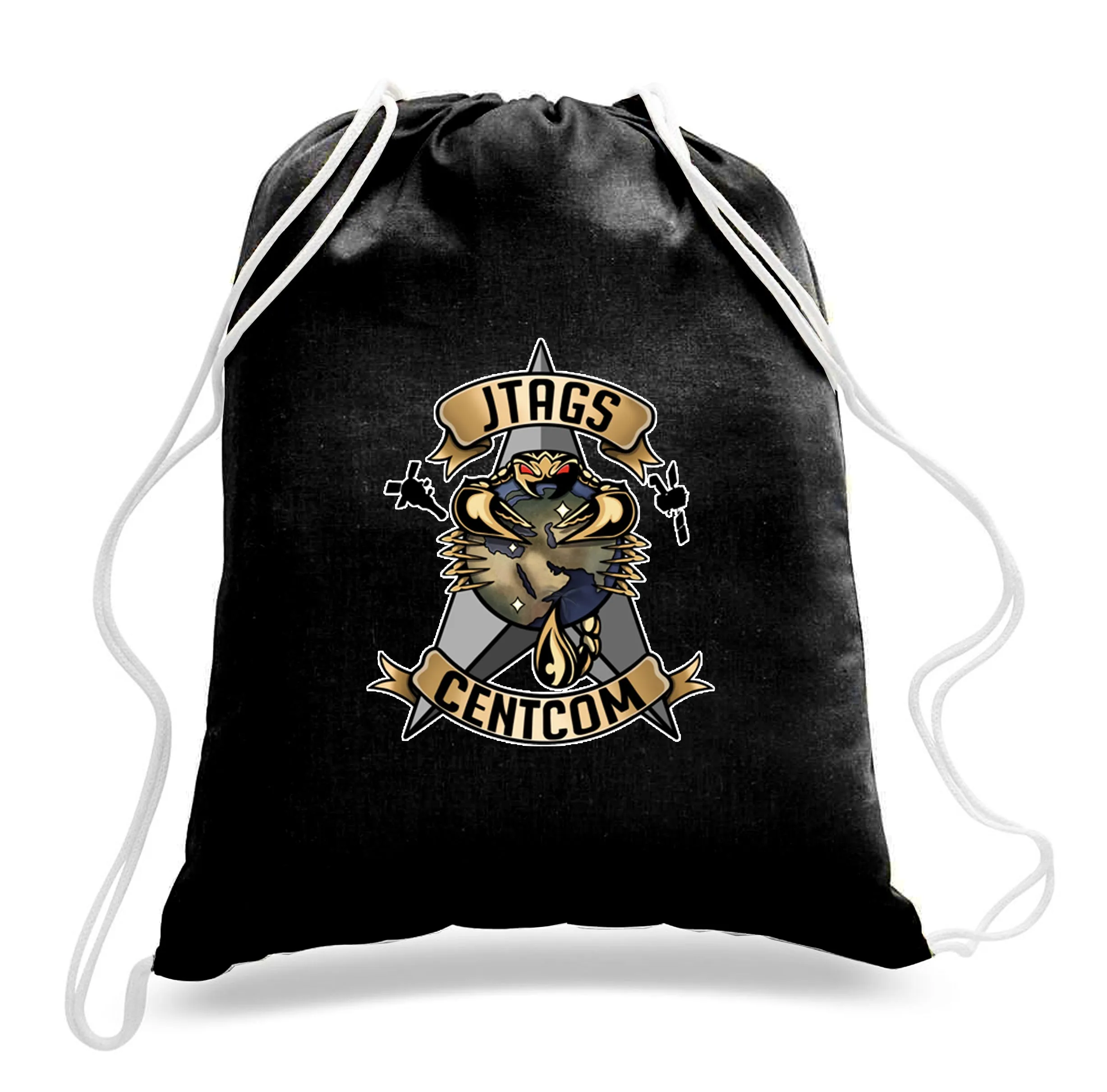 Cotton Canvas Draw String Bag- Comes in White and Black.