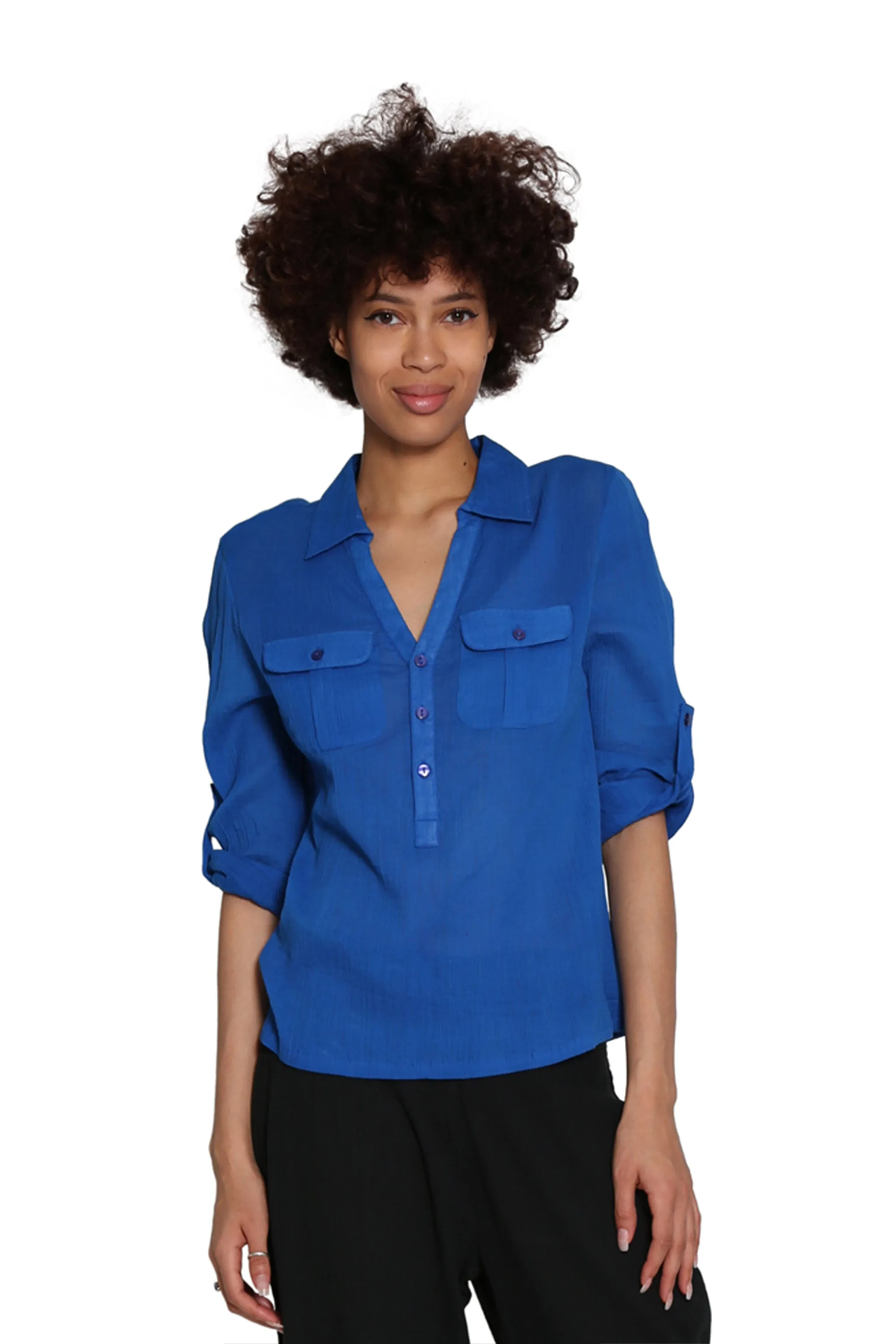 Cotton Gauze Camp Shirt