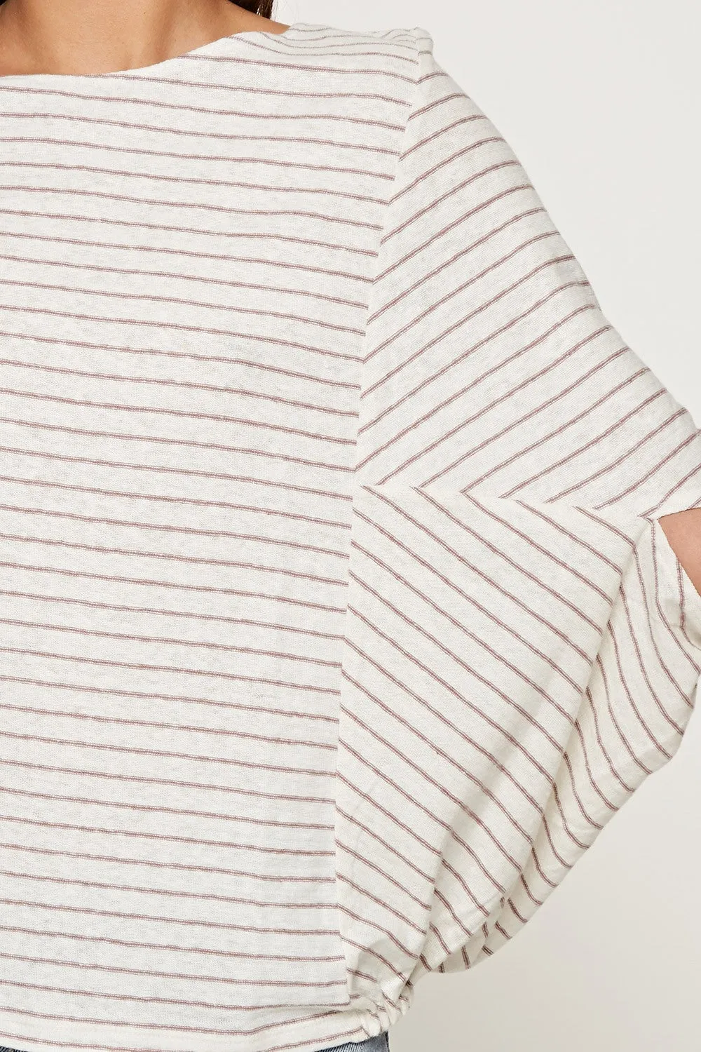 Cotton Linen, Mitered Stripe Top